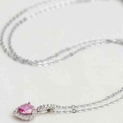 1 Carat Moissanite Heart Pendant Necklace