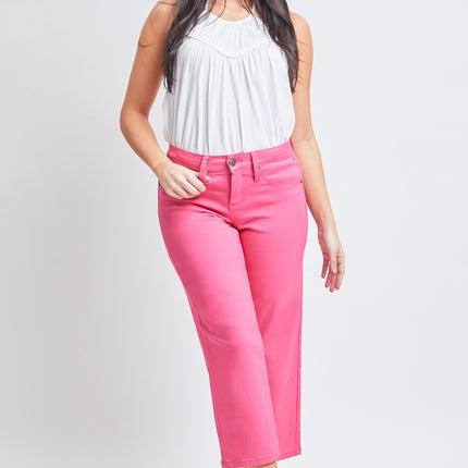 YMI Jeanswear Mid-Rise Hyperstretch Cropped Straight Pants