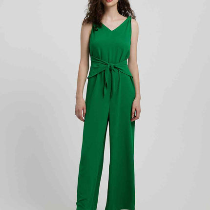 Knot Detail Tie Front Sleeveless Jumpsuit