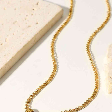 18K Gold Plated Inlaid Rhinestone Pendant Necklace
