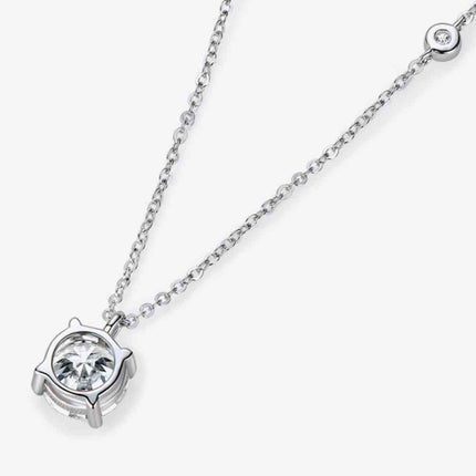 2 Carat Moissanite 4-Prong 925 Sterling Silver Necklace