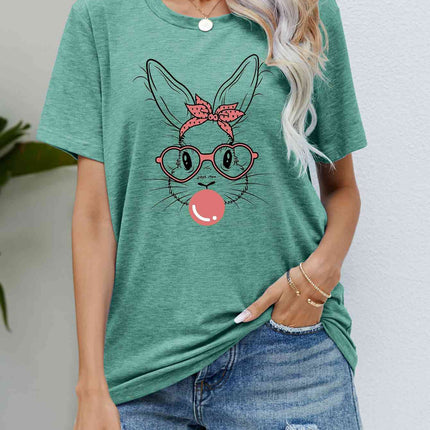 Easter Bunny Graphic Round Neck T-Shirt
