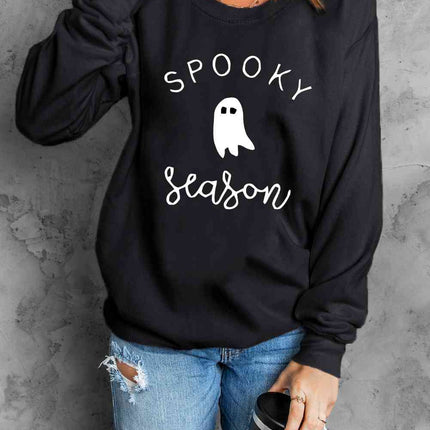 Round Neck Long Sleeve SPOOKY SEASON Graphic Sweatshirt - Vickie Lynn's
