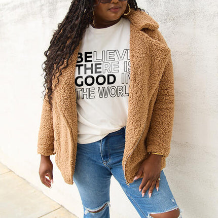 Simply Love Full Size BELIEVE THERE IS GOOD IN THE WORLD Short Sleeve T-Shirt