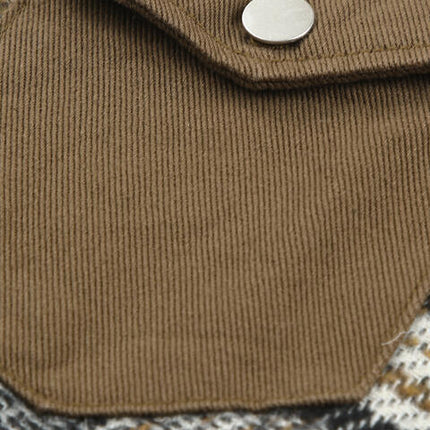 Plaid Collared Denim Jacket