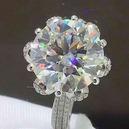 5 Carat  Moissanite Side Stone Ring