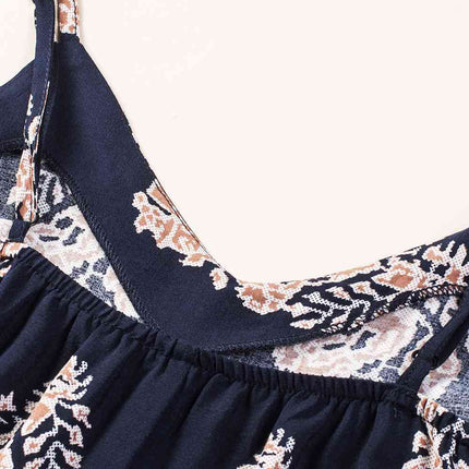 Printed V-Neck Sleeveless Jumpsuit