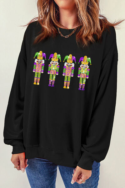 Nutcracker Sequin Dropped Shoulder Sweatshirt