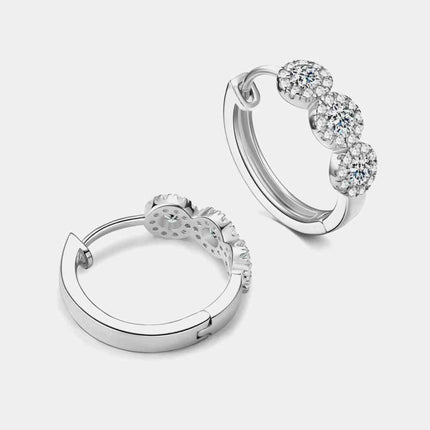 Moissanite 925 Sterling Silver Huggie Earrings