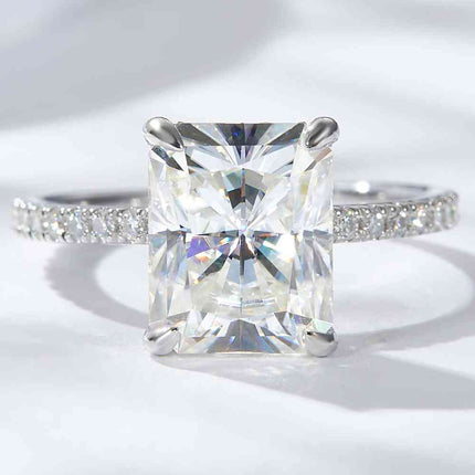 4 Carat Moissanite 4-Prong Side Stone Ring
