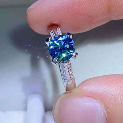 1 Carat Moissanite 4-Prong Ring