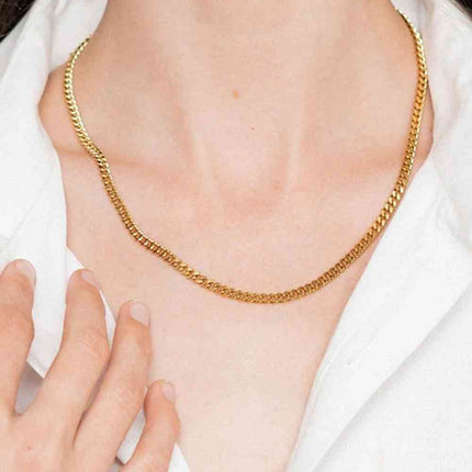 18K Gold Plated Curb Chain Necklace