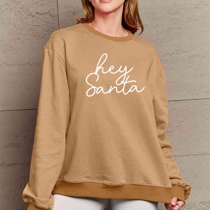 Simply Love Full Size HEY SANTA Graphic Sweatshirt