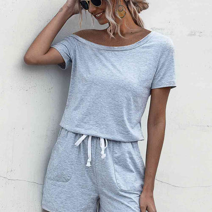 One Shoulder Tie Waist Romper