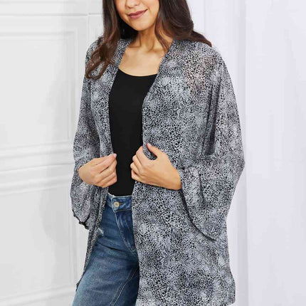 Melody Full Size Snake Print Chiffon Kimono