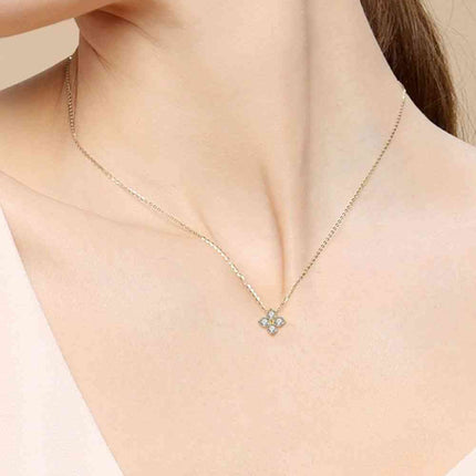 Moissanite Four Leaf Clover Pendant Necklace