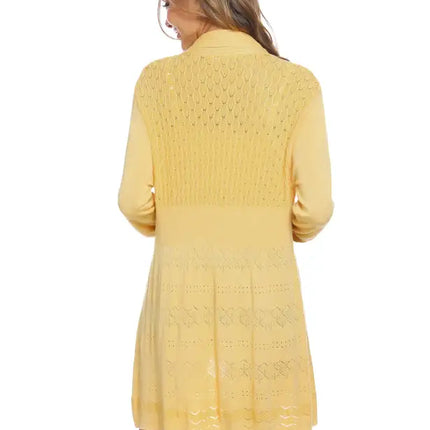 Cárdigan de manga larga de punto abierto para mujer 