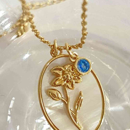 Flower Shell Pendant Copper Necklace