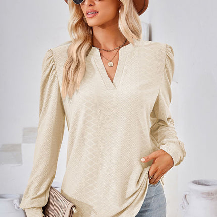 Notched Long Sleeve T-Shirt