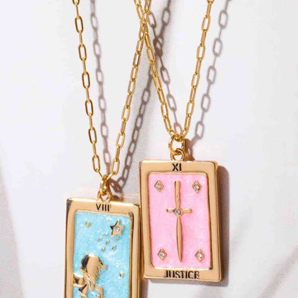 Tarot Card Pendant Copper Necklace