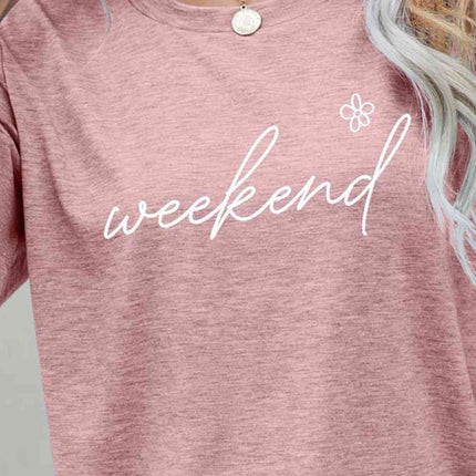 WEEKEND Flower Graphic Short Sleeve Tee