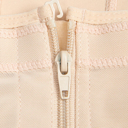 Full Size Zip Up Lace Detail Long Sleeve Shapewear