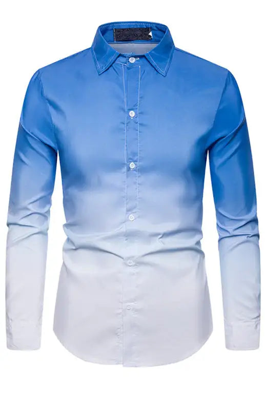 Camisa de vestir casual para hombre Camisas con botones Camisa de trabajo de manga larga Tops con cuello extendido 