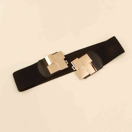 Geometric Buckle Elastic Wide Belt - Vickie Lynn's