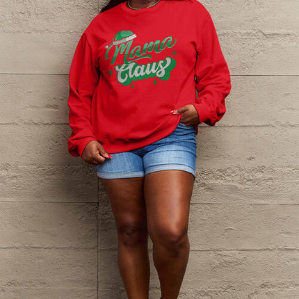 Simply Love Full Size MAMA CLAUS Round Neck Sweatshirt