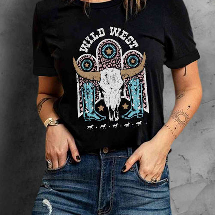 WILD WEST Graphic Short Sleeve Tee Shirt - Vickie Lynn's