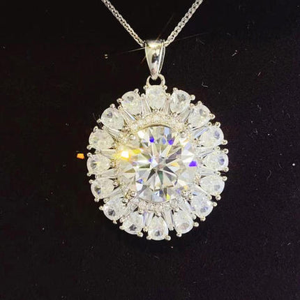 5 Carat Moissanite 925 Sterling Silver Necklace