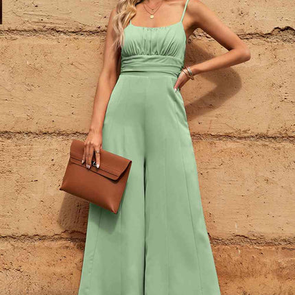 Spaghetti Strap Tied Seam Detail Jumpsuit