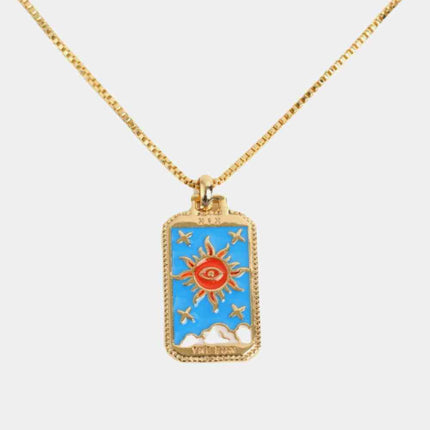 Tarot Card Pendant Copper Necklace