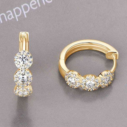 Moissanite 925 Sterling Silver Huggie Earrings