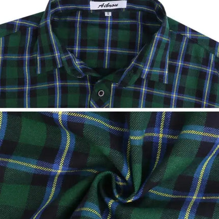 Men's Flannel Plaid Long Sleeve Shirt