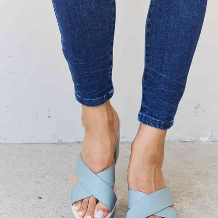 Weeboo Cherish The Moments Contrast Platform Sandals in Misty Blue - Vickie Lynn's