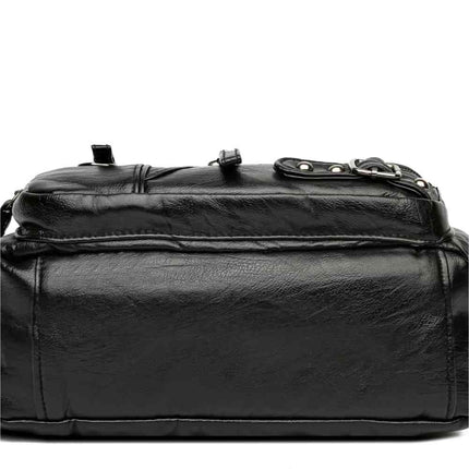 Multi-Pocket PU Leather Crossbody Bag