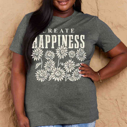 Simply Love Full Size CREATE HAPPINESS Graphic Cotton T-Shirt