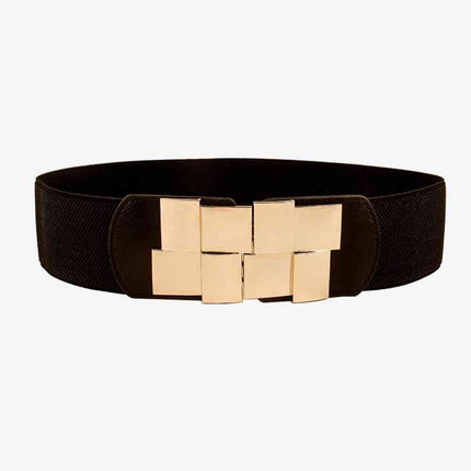 Geometric Buckle Elastic Wide Belt - Vickie Lynn's