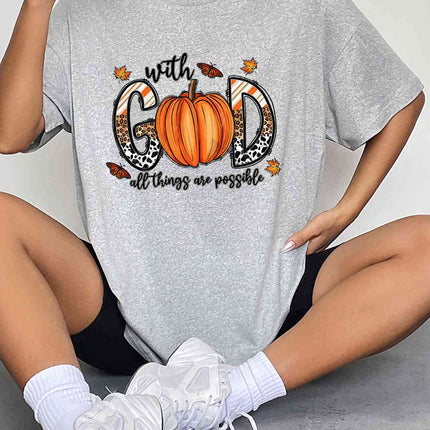 Round Neck Short Sleeve Graphic T-Shirt