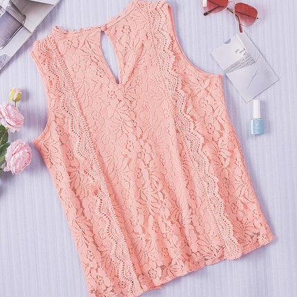Lace V-Neck Wide Strap Tank