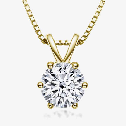 925 Sterling Silver 1 Carat Moissanite Pendant Necklace