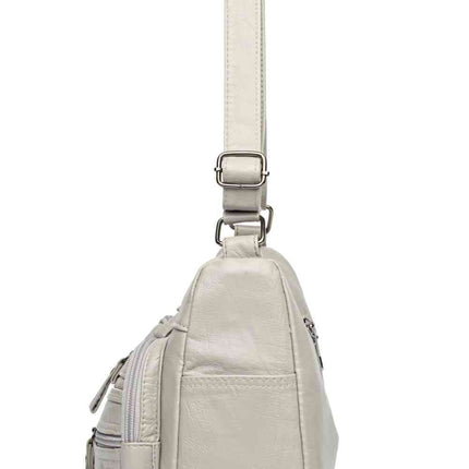 Multi-Pocket PU Leather Crossbody Bag