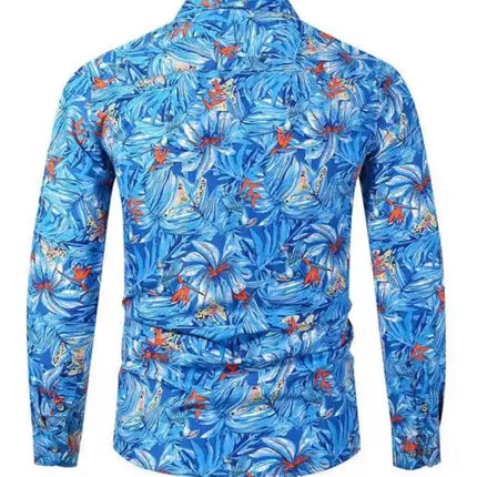 Men's Hawaiian Shirt Short Sleeves Printed Button Down Summer Beach Dress Shirts