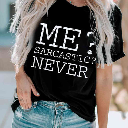 Letter Graphic Round Neck T-Shirt