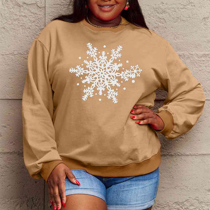 Simply Love Full Size Snowflake Graphic Sweatshirt