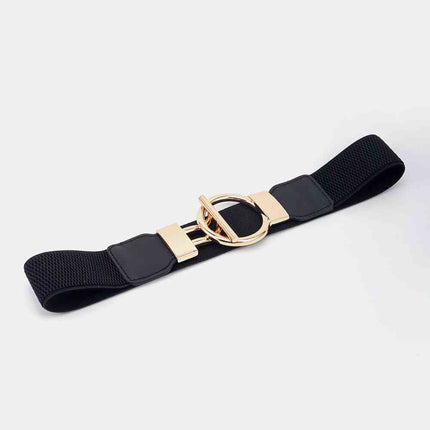 Circle Shape Buckle Zinc Alloy Buckle PU Leather Belt