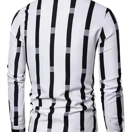 Men's Casual Dress Shirt Button Down Shirts Long-Sleeve Work Shirt Spread Collar Tops