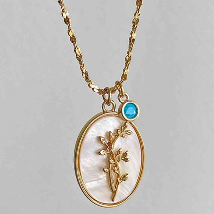 Flower Shell Pendant Copper Necklace