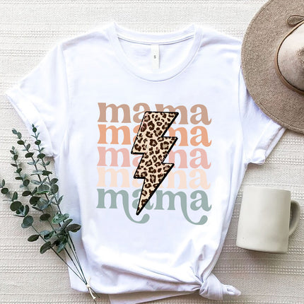 MAMA Round Neck Short Sleeve T-Shirt